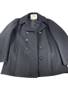 PEA COAT US NAVY VTG 1974 Military Issued Wool Men's Heavy Jacket Coat 42 USA